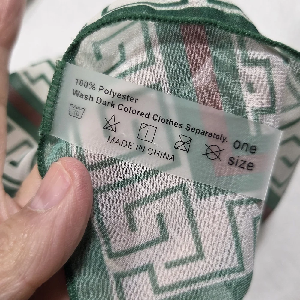 Oceanlass Cover Up Swim Wrap Skirt Green White Geometric Patterned Skirt Floral - Picture 5 of 11